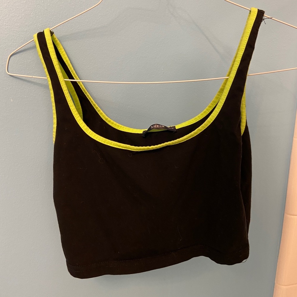 Black/Neon Cropped Tank
